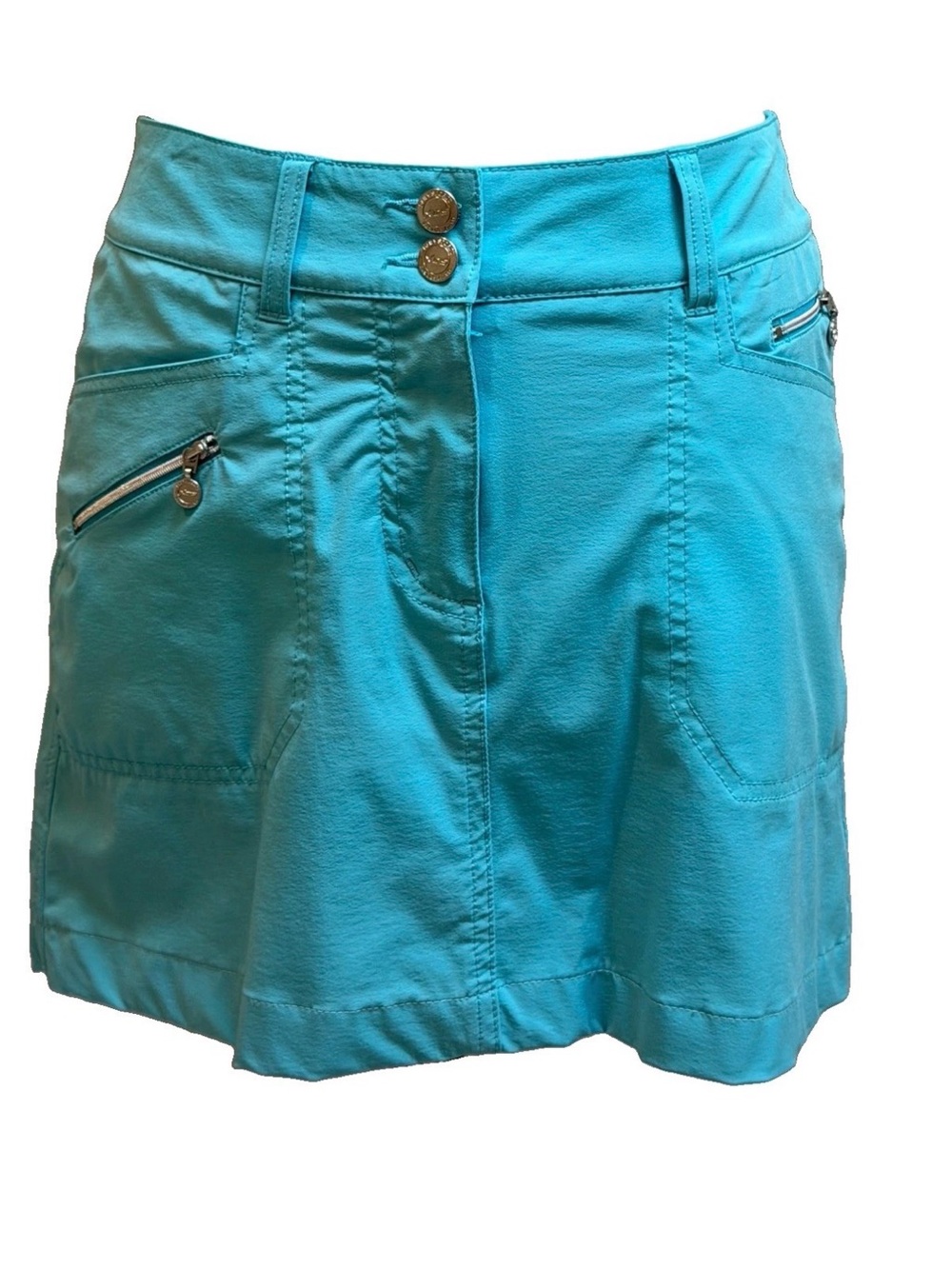 Daily Sports XDS Turquoise Performance Golf Skort with Zipper Pockets - Sz 4